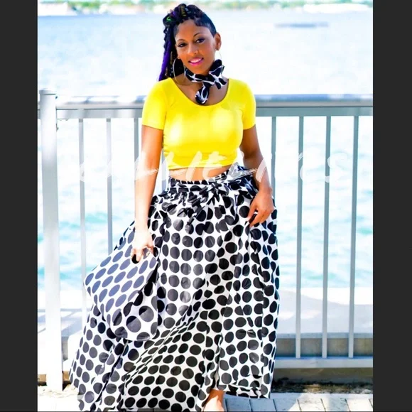 Callie Circle Maxi: Polka Dot Ankara Huge Skirt - Picture 4 of 6